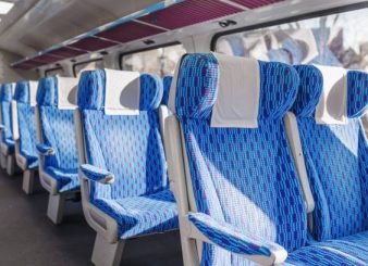 Emtpy first class interior of the train in Europe